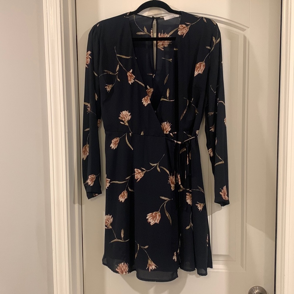 Lush floral wrap dress